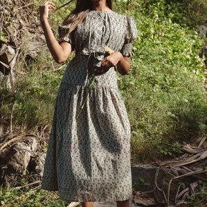 NWT Daughters of India Prairie midi dress in Sage